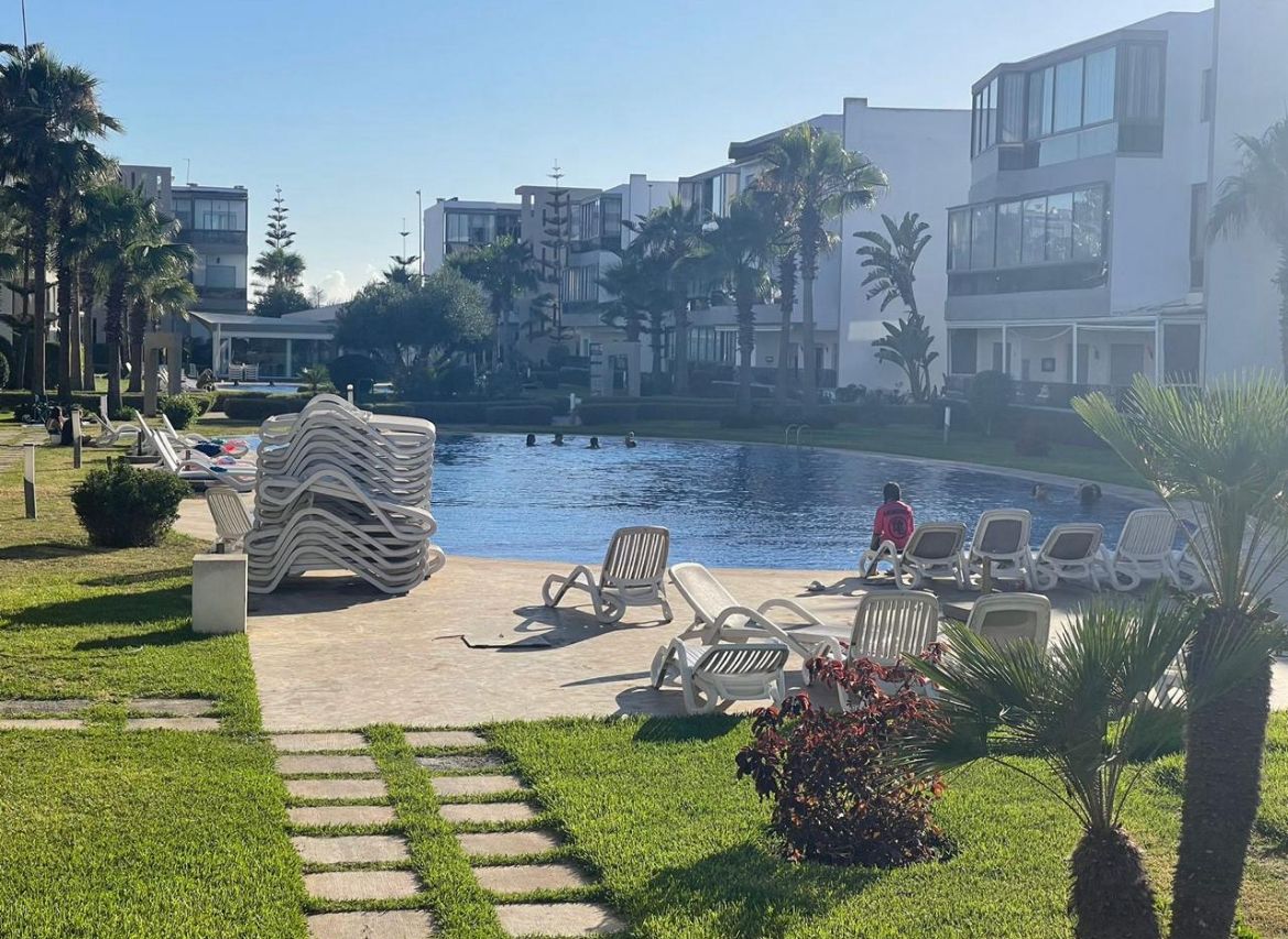 Blanca Beach RdC Vue Piscine | Plage Directe & Jeux — Sidi Rahal, Maroc